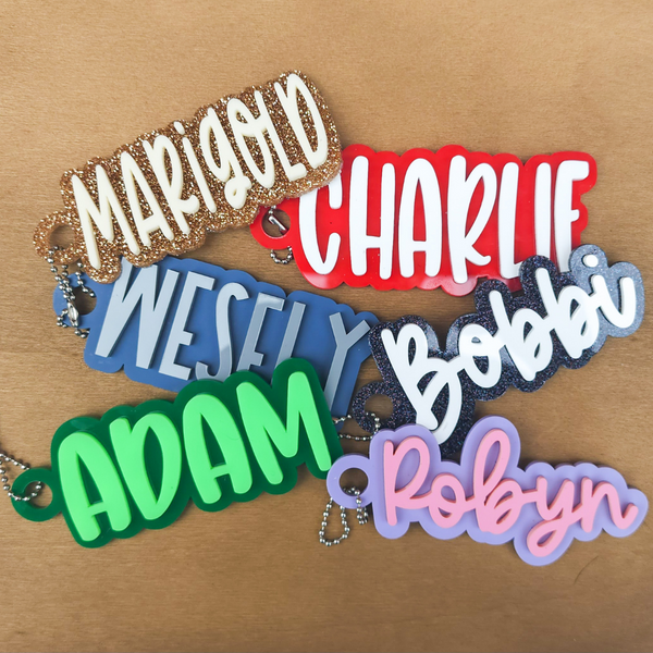 Personalized Acrylic Back Pack Keychains