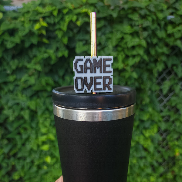 Game Over Straw Topper