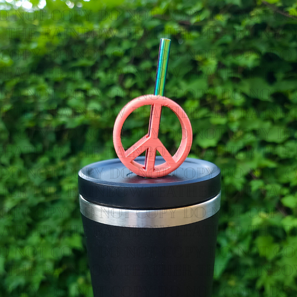 Peace Sign Straw Topper
