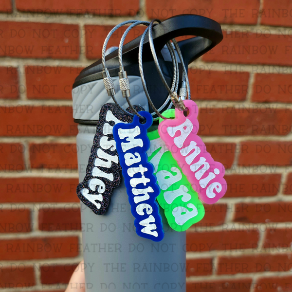 Acrylic Water Bottle Tag