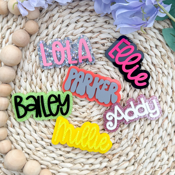 Personalized Acrylic Hair Clip
