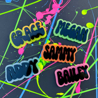 Neon Glitter Name Clips Wholesale
