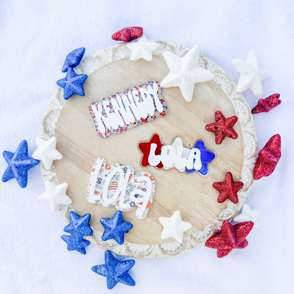 Fourth of July Acrylic Hair Clip Wholesale