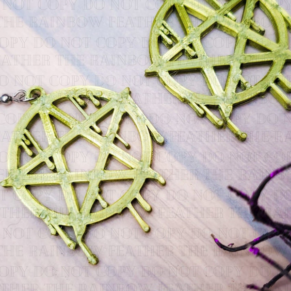 Dripping Pentagram Earrings