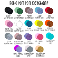 Personalized Boho PomPom Keychain