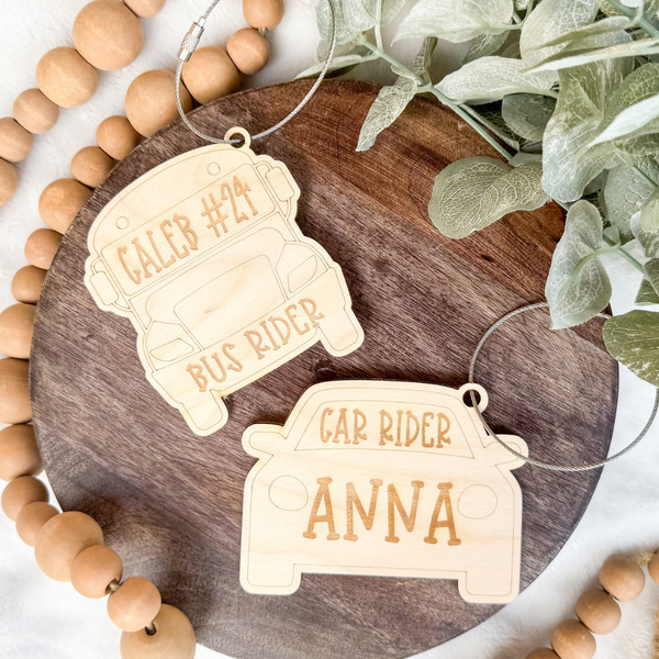Car/Bus Rider Wood Tag Wholesale